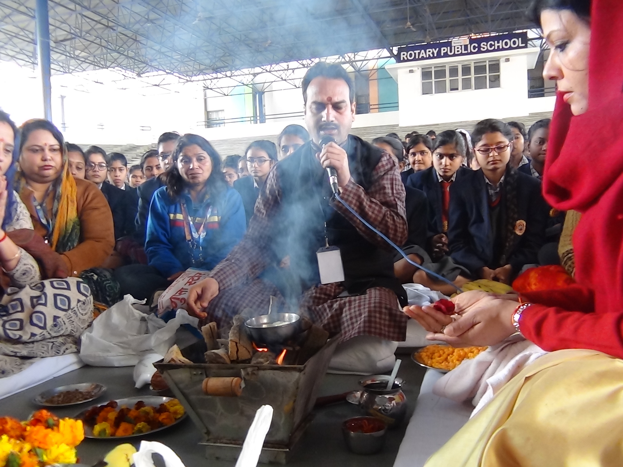 Hawan Ceremony for Good Luck for classes X & XII on 16th February 2018.